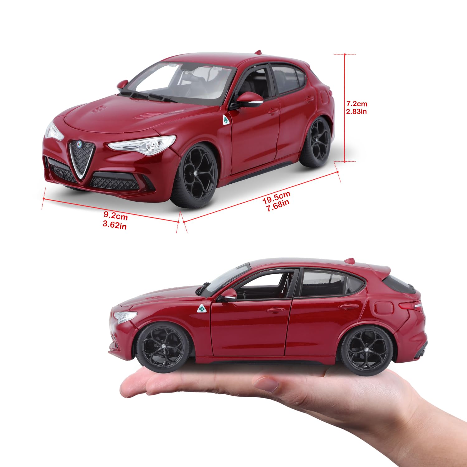 Bburago 1/24 アルファロメオ　ステルヴィオ　クアドリフォリオ 1/24 Bburago Alfa Romeo Stelvio Quadrifoglio (Blue) Diecast