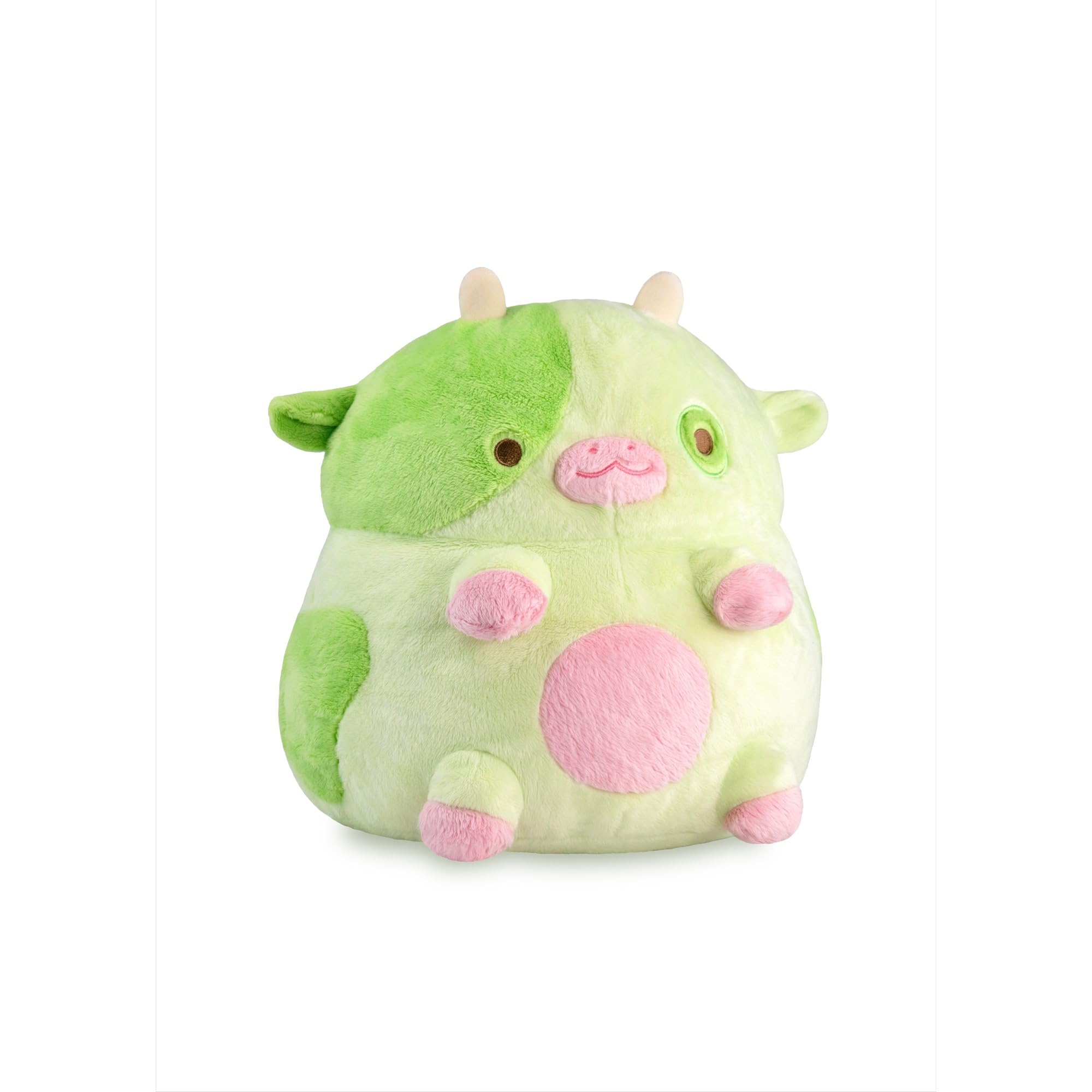 Heatable Scented Cow Plush for Period Cramp Relief &amp; Emotional Support, Microwavable Soft Toy Plushies, Coolable Stuffed Animal for Anxiety, Cute Heating Pad for Pain Relief (Pickle)