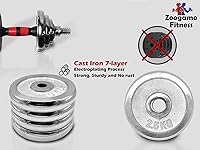 Vista 4 de Juego de mancuernas ajustables de hierro fundido con peso de hasta 66 libras/44 libras, peso libre con barra de conexión utilizada como barra