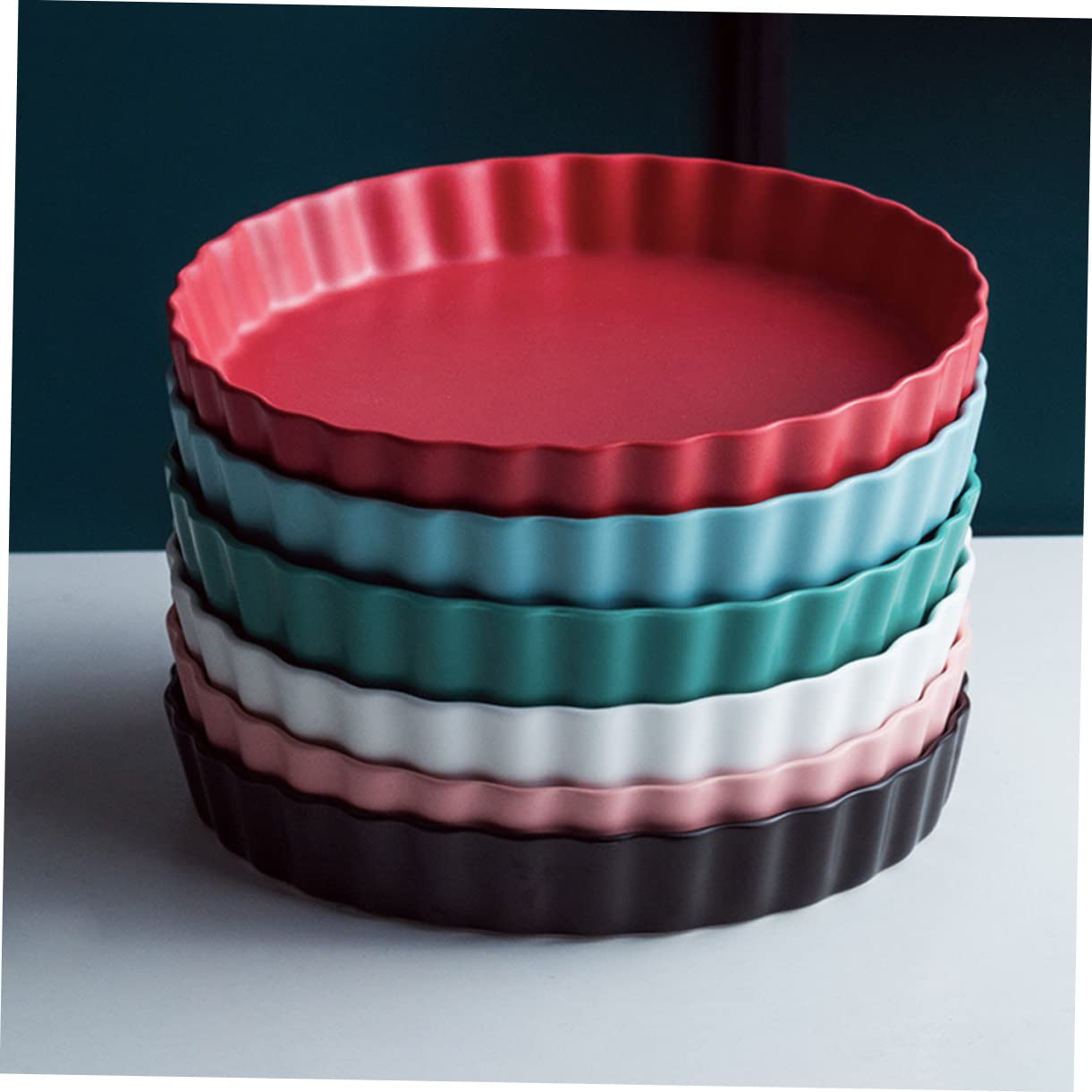 MAGICLULU Assiette Sushi Ronde 10 Pouces en Céramique Verte, Design Chic