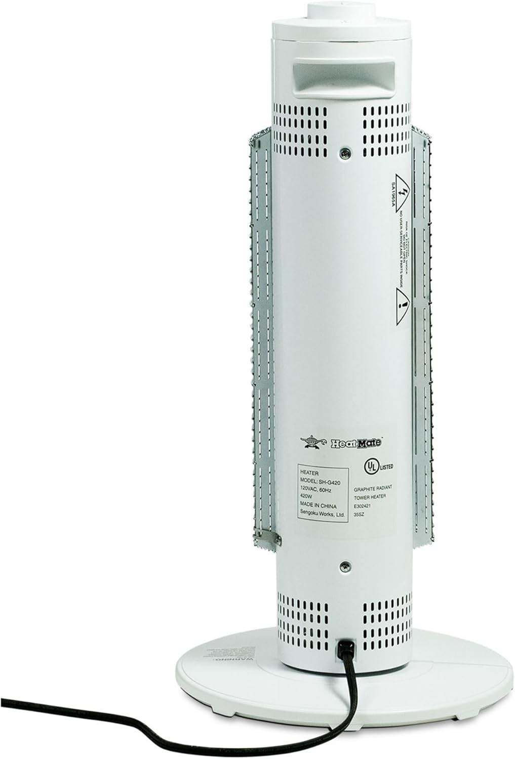 White Electric Infrared Tower Heater with Thermostat