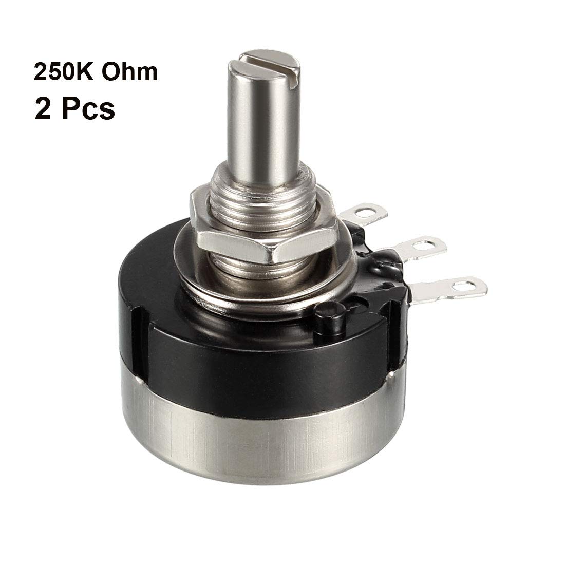 uxcell RV24YN20S 250K Ohm Variable Resistors Single Turn Rotary Carbon Film Potentiometer 2pcs