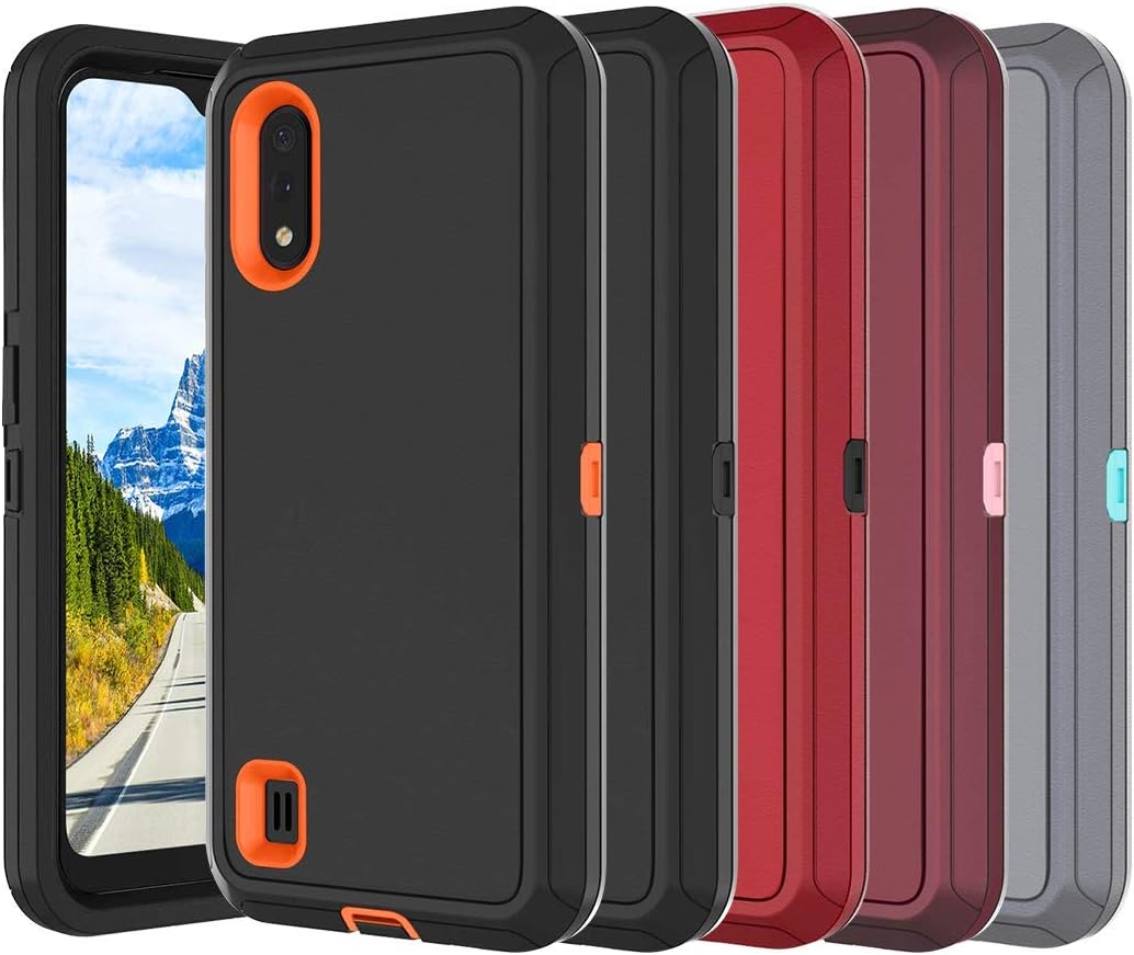 ONOLA Compatible with Samsung Galaxy A01 Case,Samsung A01 Case with HD Screen Protector (2 Pack),Galaxy A01 Case Drop Protection 3-Layer Durable Cover Samsung Galaxy A01 Phone Case(Lakeblue-Blue)