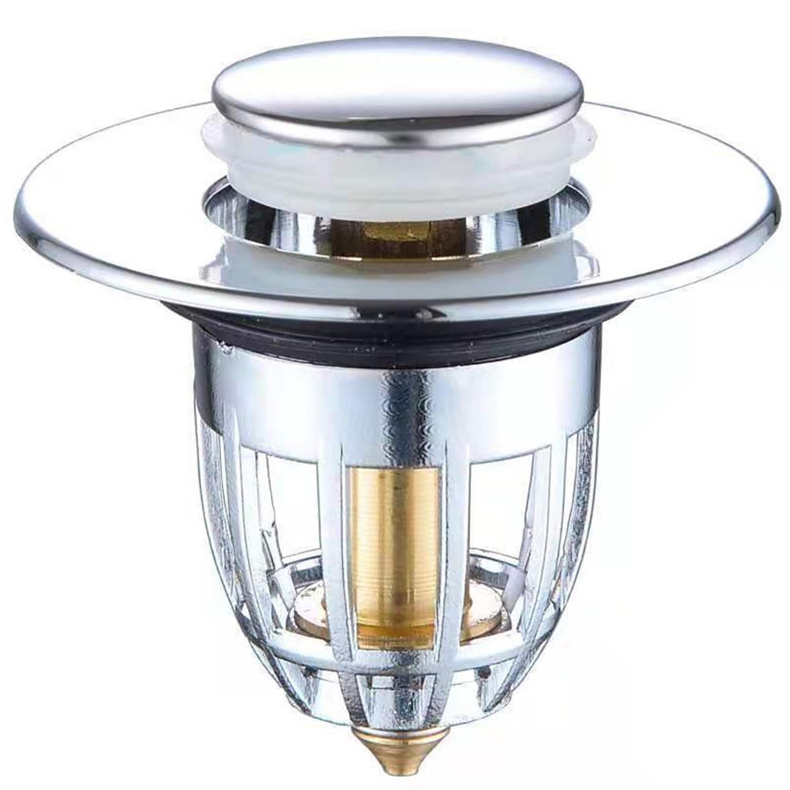 Basin Sink Pop Up Drain Bathroom Sink Stopper Wash Basin Core Bounce Up Drain Filter Hair Catcher Shower Sink Strainer Stopper Waterproof Drain-Plug