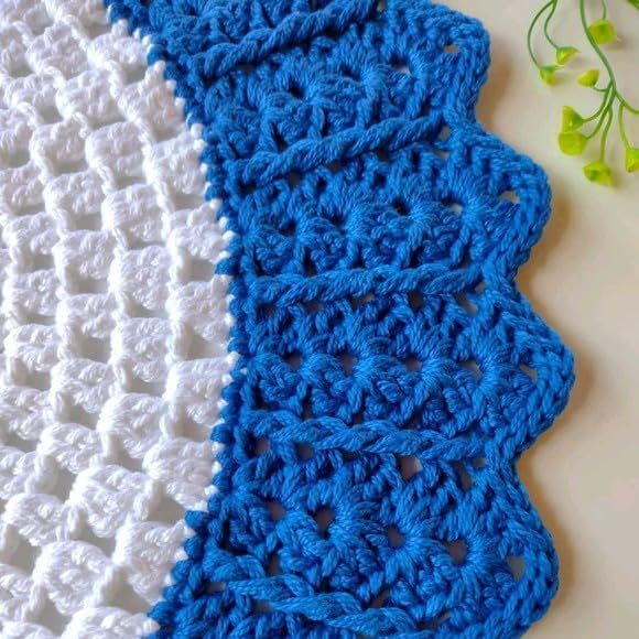 Image of Kavya Craft Present Woollen Handmade Crochet Table Mat /Thal posh (Greek Eye, 15inch)