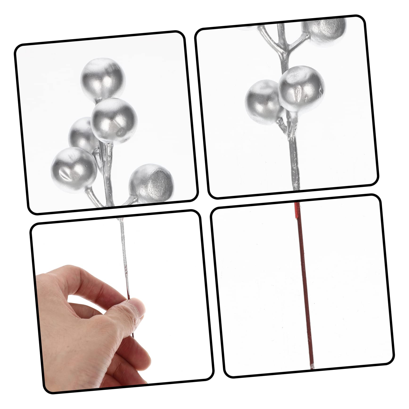 PRETYZOOM 120 Pcs Grappes De Baies Simulées Baies De Houx sur La Branche Tiges De Baies Rouges Artificielles Fruits Rouges De Noël Branches Artificielles Tige De Baies De Noël Artificielles