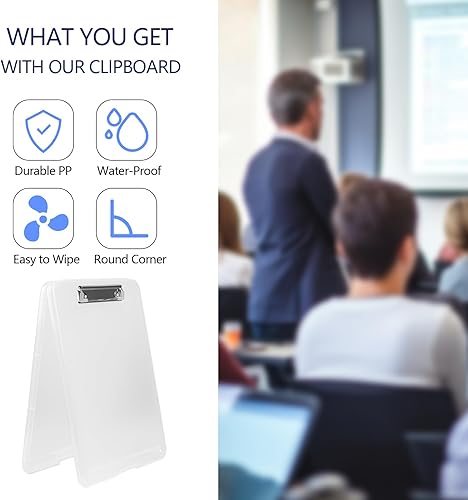 Miniatura 6 de Portapapeles con almacenamiento, tableros de clip A4, carpeta de portapapeles, carpeta de archivos de enfermería impermeable, funda de plástico para