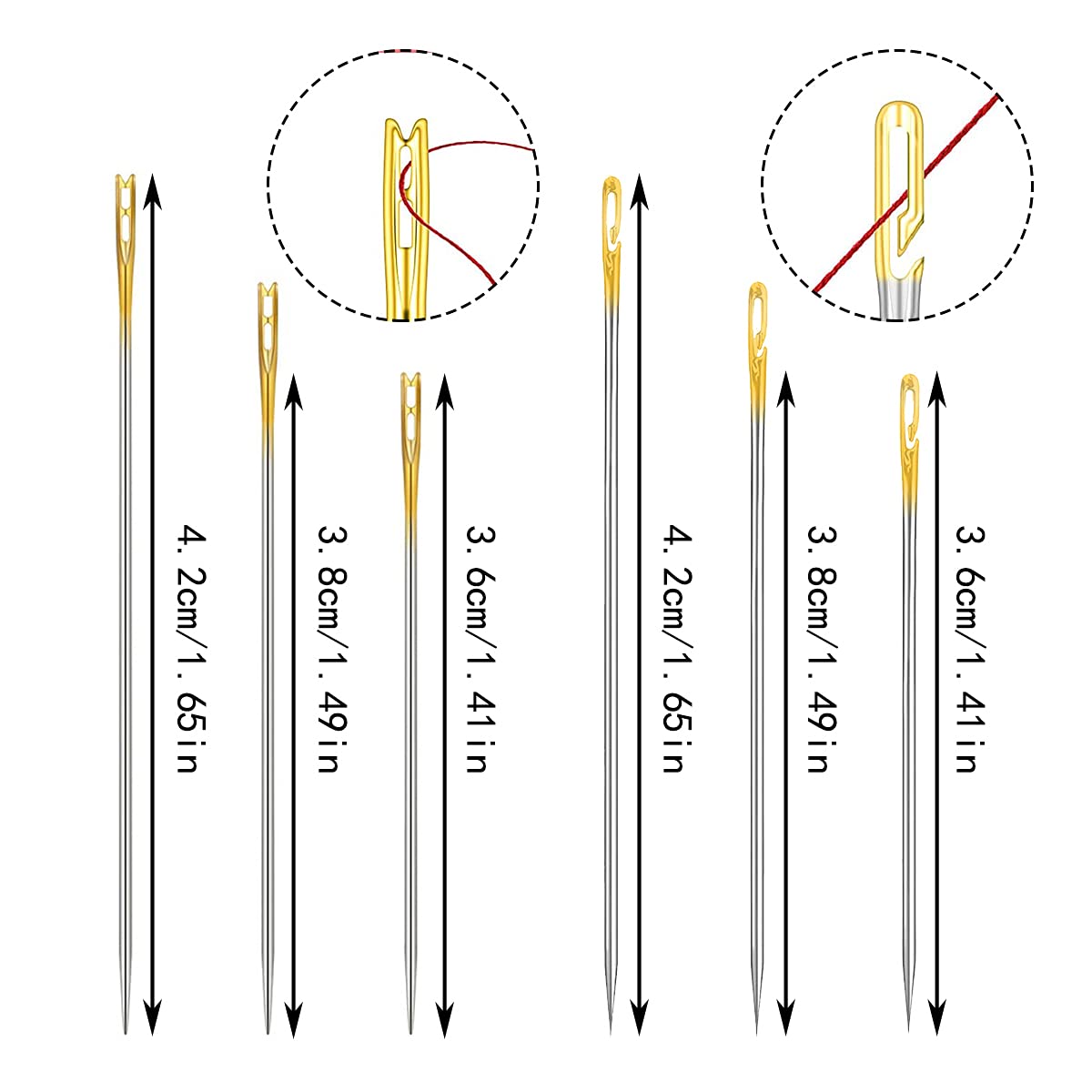 Lot De 24 Aiguilles à Coudre Auto-filetées Pour Couture, Broderie