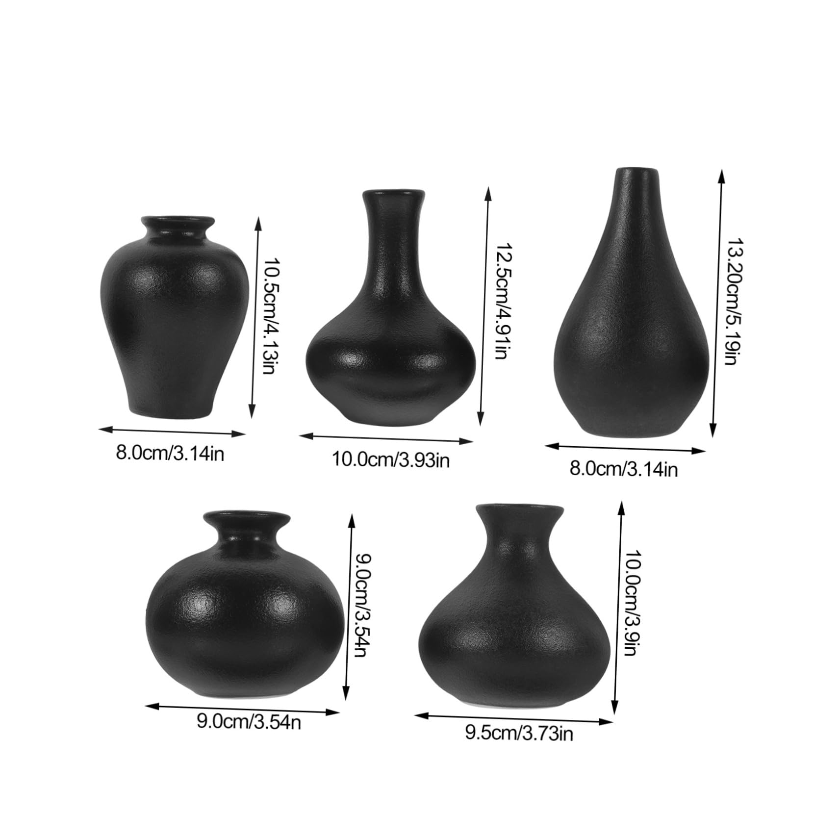 GARVALON 5kawałki Mini Wazon Ceramiczny Stylu Chińskim Elegancka Dekoracja Stół Ceramiczne Pojemniki Kwiaty Do Kwiatów Suszonych i Sztucznych
