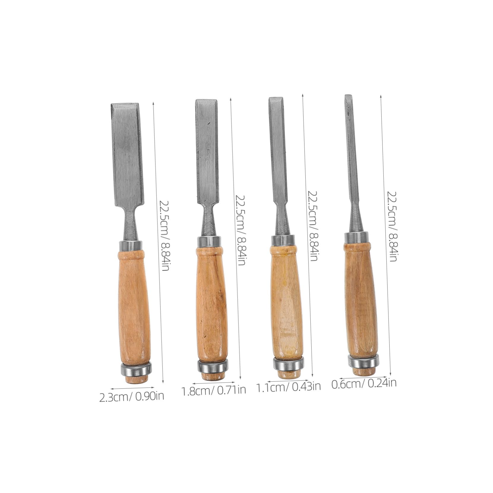 MUCKLILY Set 4pcs Wood Carving Chisel Set Ergonomic Handle Tools for Woodworking Projects Comfortable Grip Cast Storage Pouch for Organization and Efficiency
