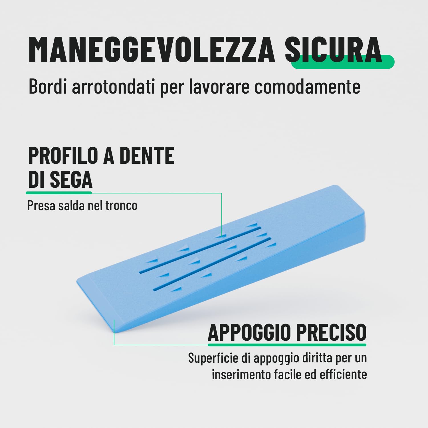 greate 5X Cuneo abbattimento Alberi - Antiurto, antigelo & Antiscivolo - 2X 20 cm + 3X 15 cm - Cunei abbattimento - Cunei per Taglio Alberi, Cuneo spaccalegna