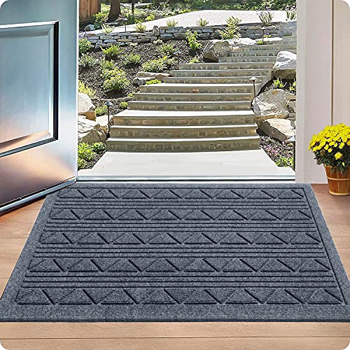 Door Mat - Absorbent Door Mat Indoor - Inside Door Mats - Front Door Mats - Welcome Mat - 18x30 Doormat - Doormats for Outdoor Entrance Home - Door Rug - Entry Mat - Indoor Floor Mat - Grey Door Mat