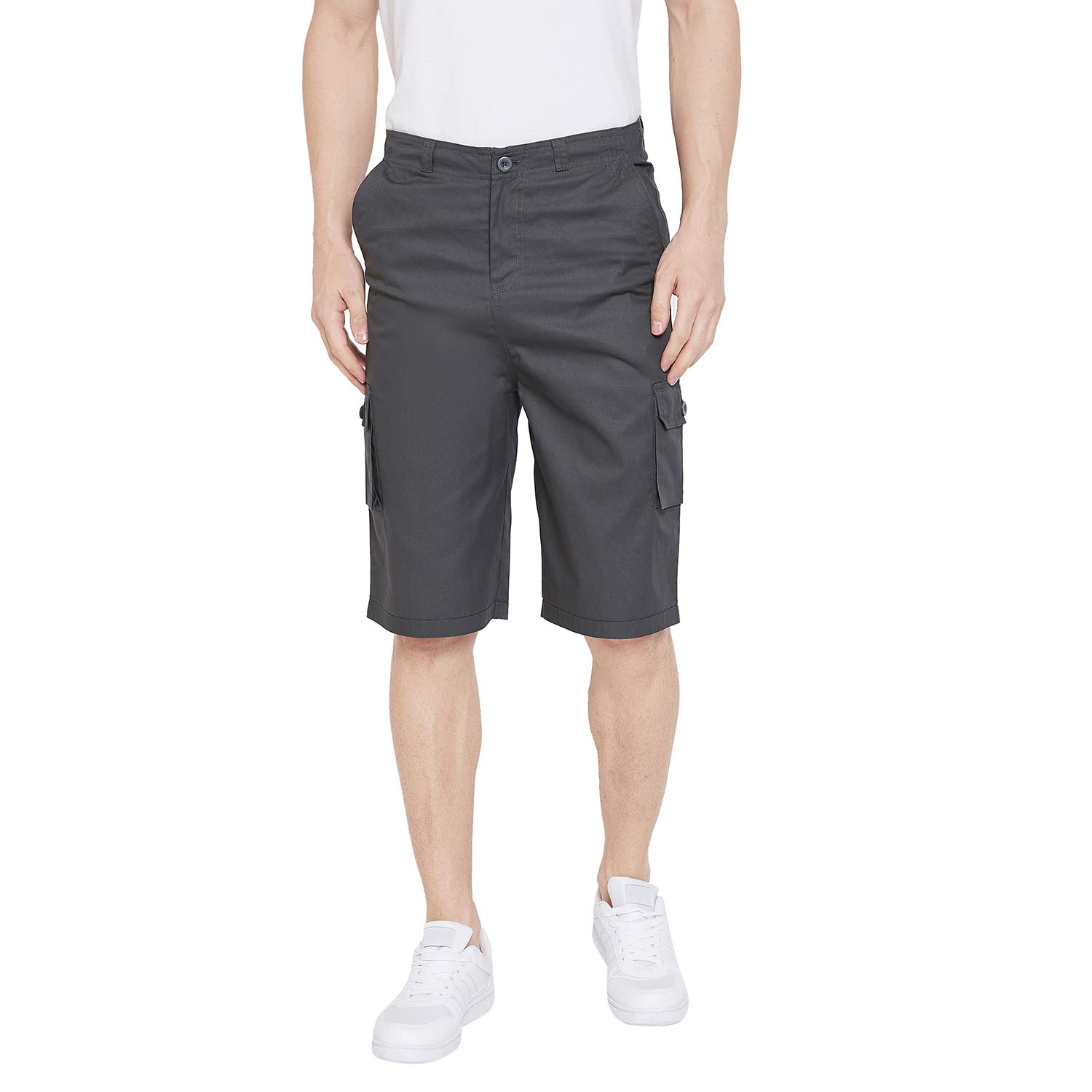 hypernation Grey Color Cotton Men's Shorts(HYPM002815)-picture-43