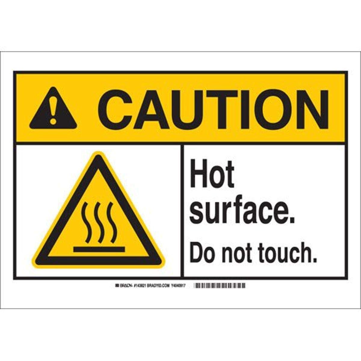 Panneau Caution Hot Surface Do Not Touch Brady pour prévenir le risque de brûlure