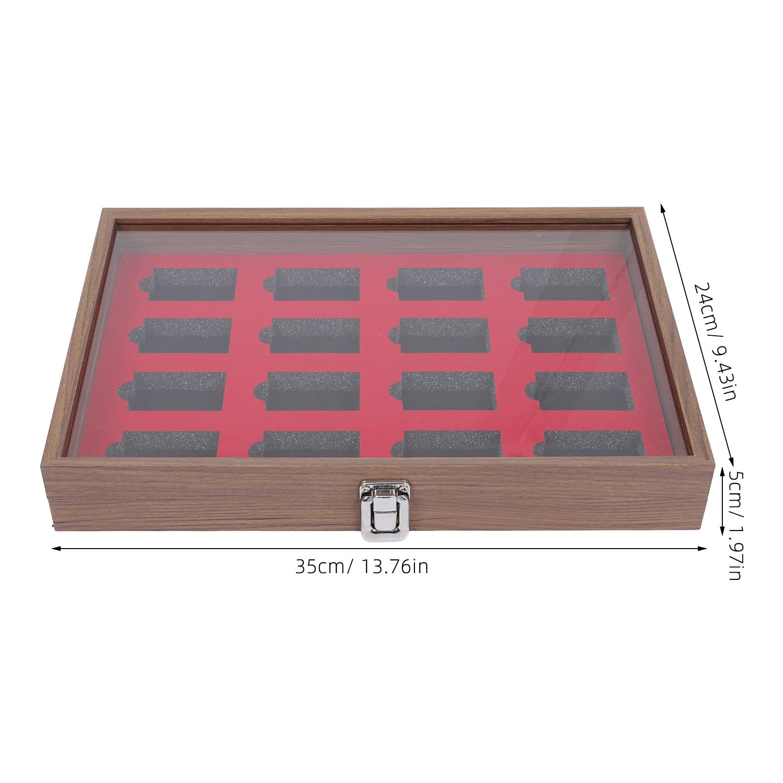Kisangel Feuerzeug-Organizer mit transparentem Deckel – Staubdichte Aufbewahrungsbox aus Holz mit 16 Fächern für Feuerzeuge, ideal als Geschenk für Väter und Ehemänner, hellbraun