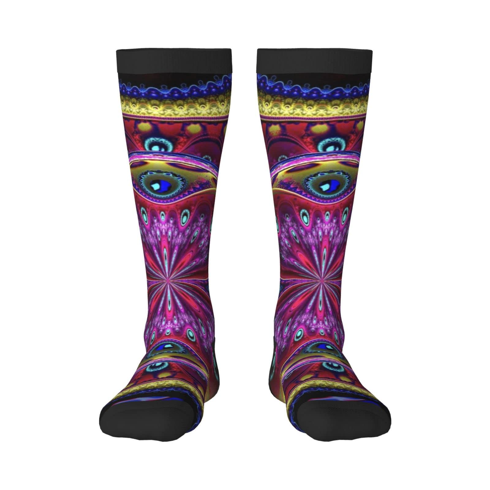 Buytruew Unisex Novelty Crew Socks, Psychedelic Trippy Mushroom Socks, Casual Funny Crazy Dress Socks for Men Women