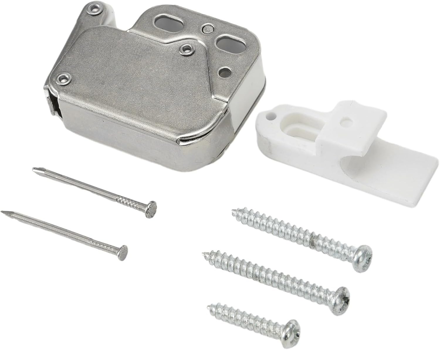 Mini Touch Latch Automatic Spring Push Catch, Metal Bounce Lock for Cabinet Cupboard Doors, Push to Close and Spring Open Mechanism