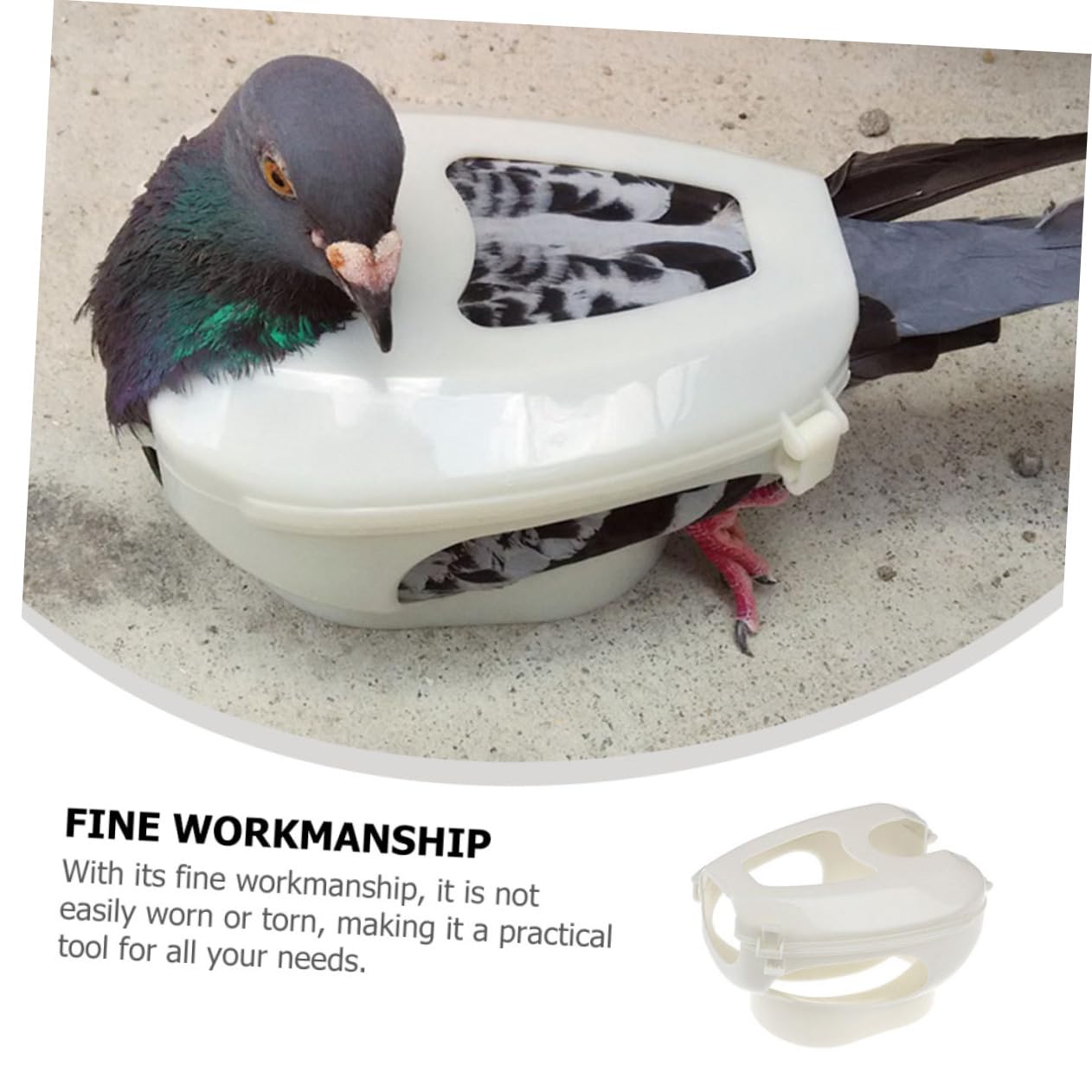 WOONEKY No Mess Bird Feeder Retainer Holder Bird Medicines Device for Pigeon Feeding