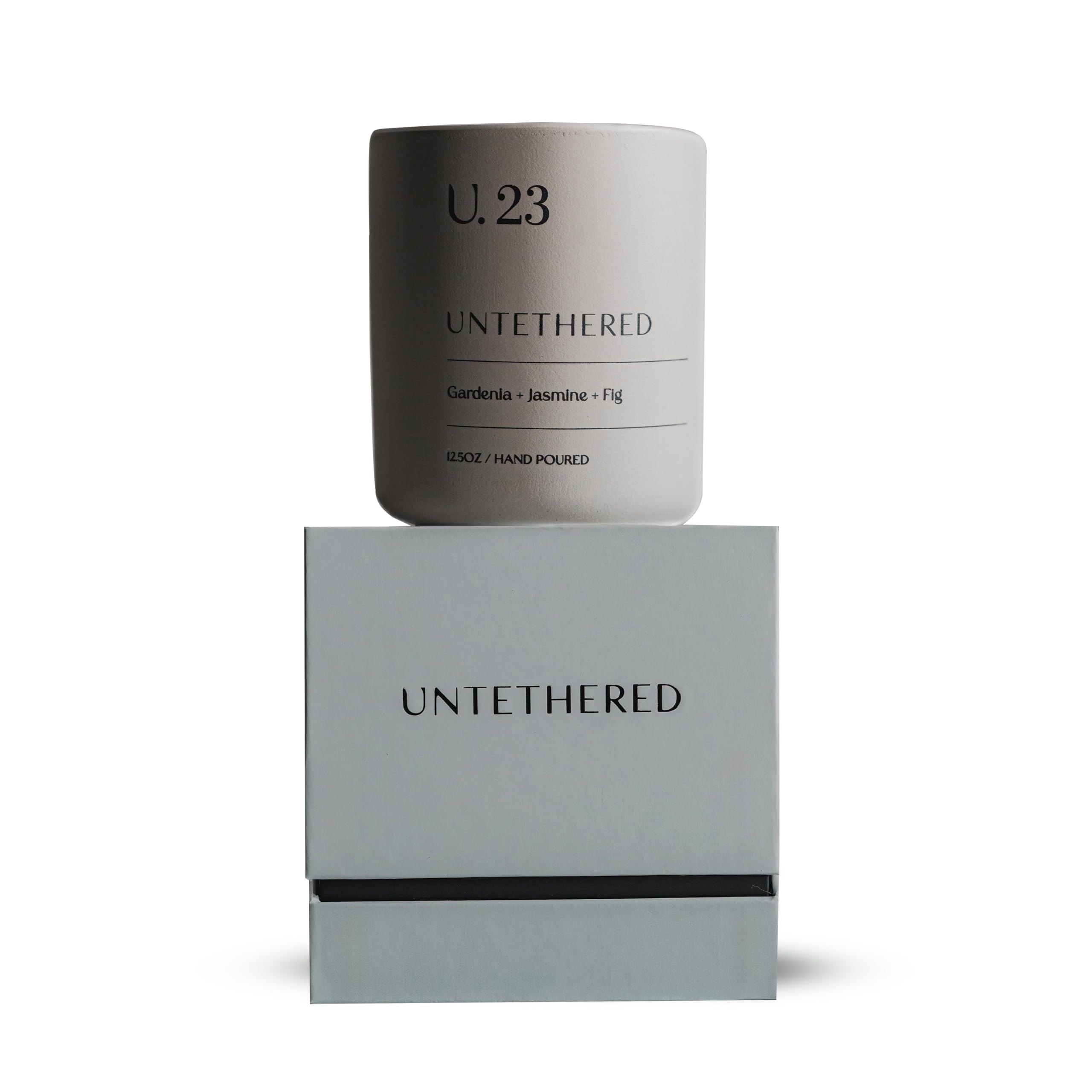 U 23 Luxury Scented Candle Gardenia Jasmine Fig Hand-Poured in USA with 100 Natural Coconut Apricot Wax Double