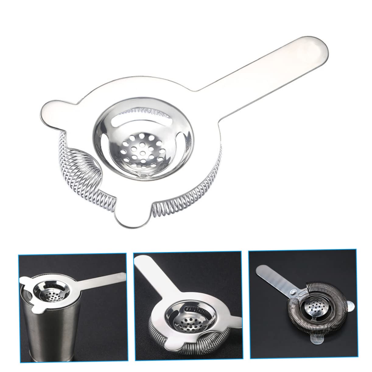 ABOOFAN 3 Piezas Colador de Cóctel Profesional Inoxidable Resistente para Bebidas y Hielo Accesorio de Bar para Mezclas y Cócteles