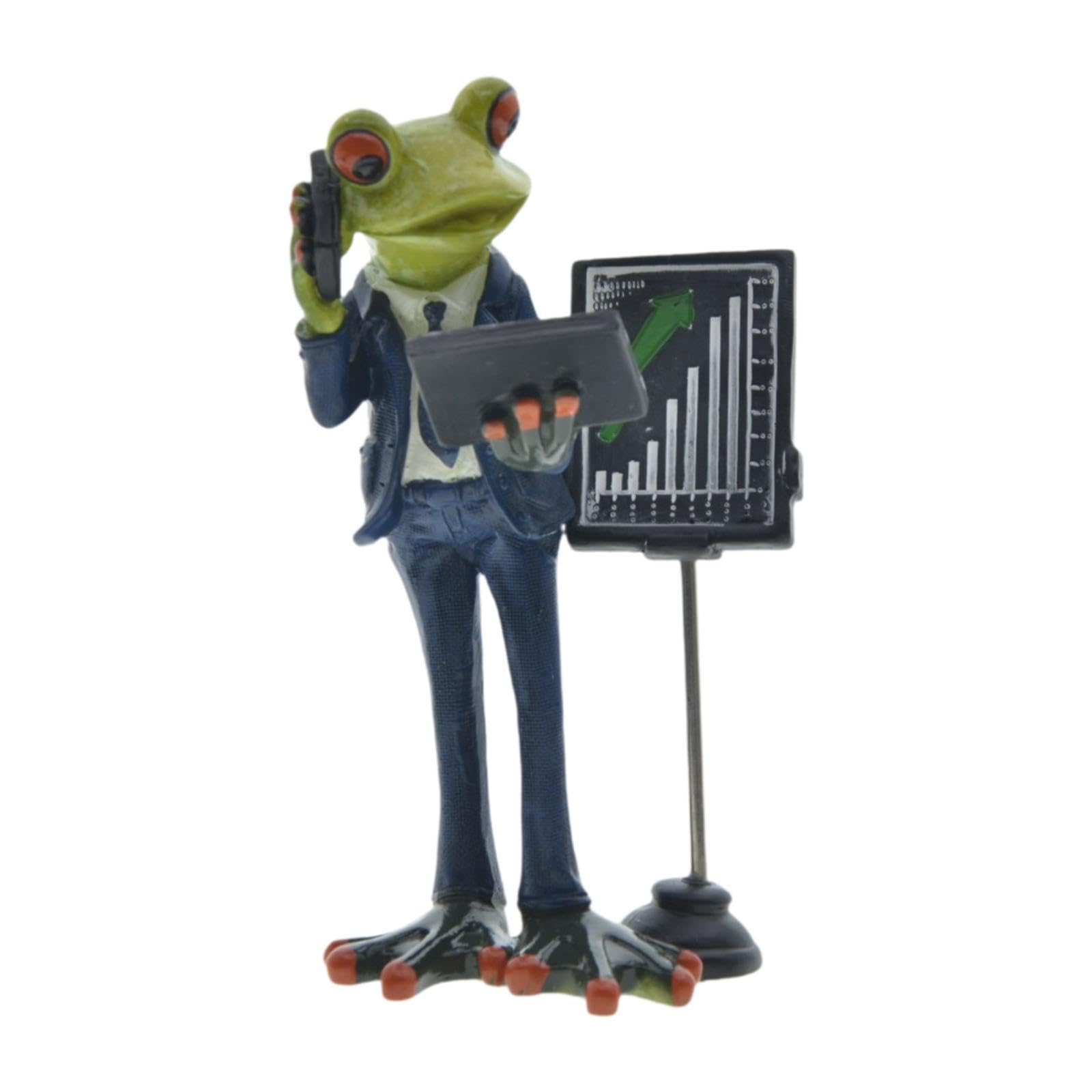 Figurine de grenouille pour jardin : sculpture artificielle et artisanat d'art en résine