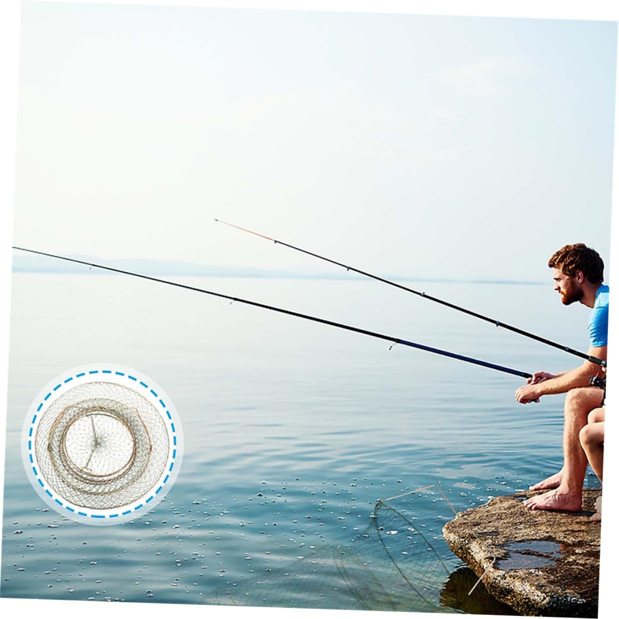 Cesto Pieghevole in Filo D’acciaio Per Pesca, Secchio Galleggiante Per Pesci e Granchi, Trappola Portatile Multifunzionale Per Appassionati Di Pesca All’aperto