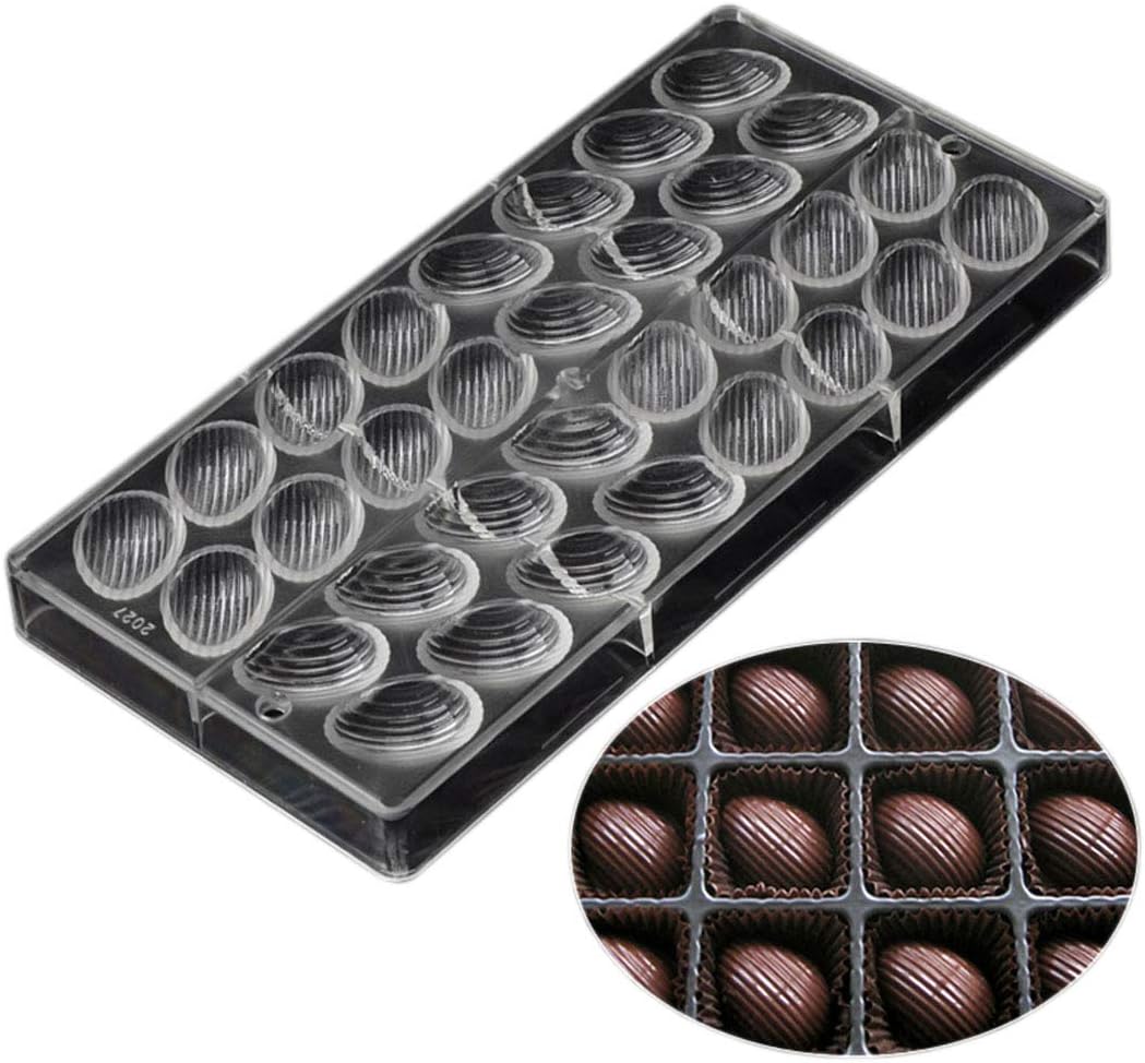 Polycarbonate Chocolate Mold DIY Candy Mould Clear Hard Plastic Bakeware Pastry Tools 3D egg thread surface (S2-19291)