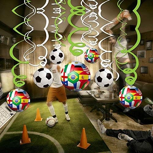 30CT Soccer Hanging Swirl for Soccer Party Supplies Theme Birthday Party Decorations - Image 8