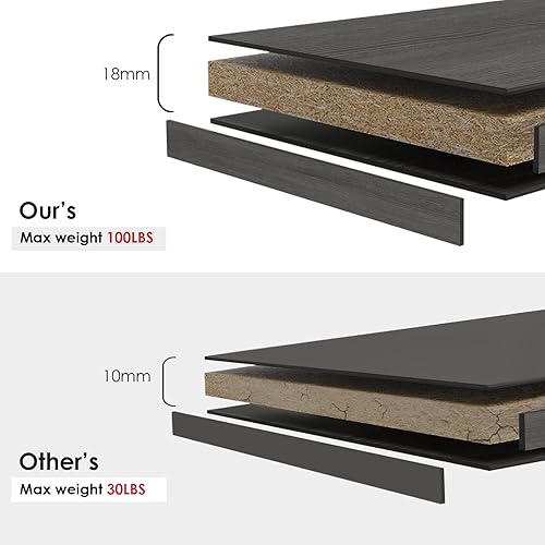 Miniatura 6 de Estantería de madera de 5 estantes para oficina en casa, escuela (gris, 11.6 pulgadas de profundidad x 33 pulgadas de ancho x 59.8 pulgadas de alto)