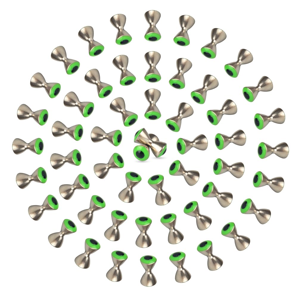 MUUNN 60pcs Dumbbell Eyes Fly Tying, 3.2/4/5mm 20Pcs Per Lot Realistic