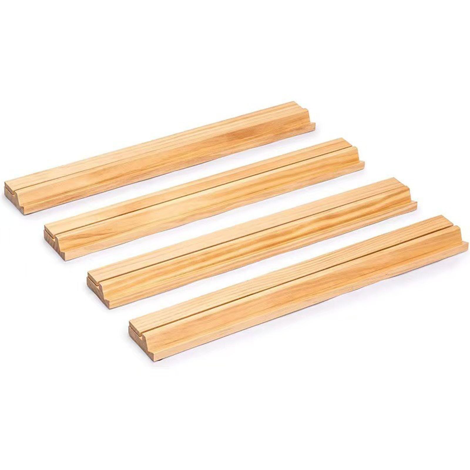 Juego de 4 estantes de madera natural para mahjong con empujador para reuniones familiares, juegos nocturnos y viajes, juego de azulejos de Mahjong, accesorios para juegos en casa