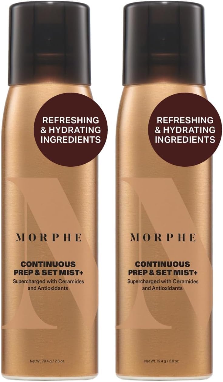 Continuous Prep & Set Setting Spray - Hydrating Setting Spray for Makeup & Skin Prep - Enriched with Ceramides and Antioxidants for a Radiant Finish (2.8 oz) (Pack of 2)