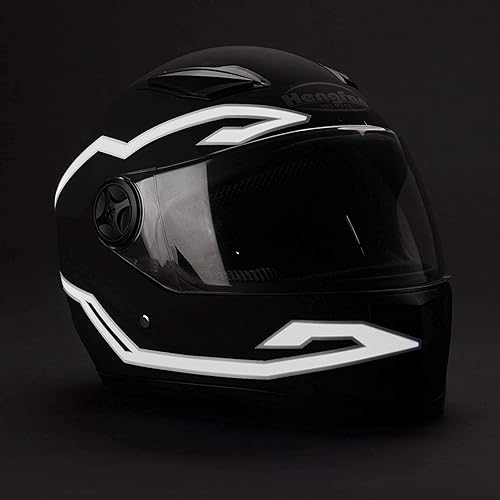 Miniatura 2 de 4 luces recargables mejoradas para casco de motocicleta, calcomanías de luz EL, 3 modos de luz LED para casco de motocicleta, casco de bicicleta