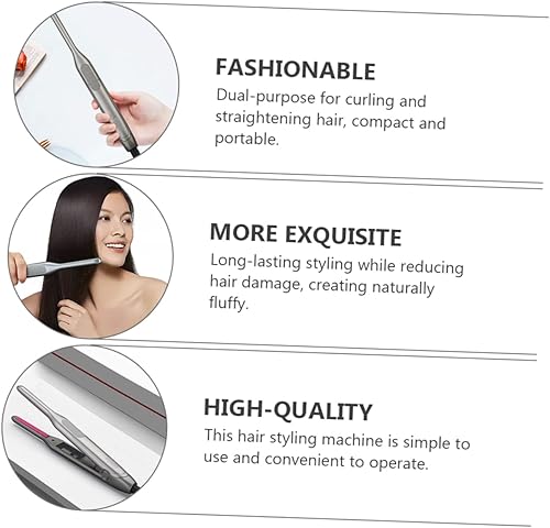 Miniatura 3 de Mikinona Herramienta de alisado y rizador de pelo de viaje, dispositivo de peinado compacto de mano para facilitar el rizado y alisar el
