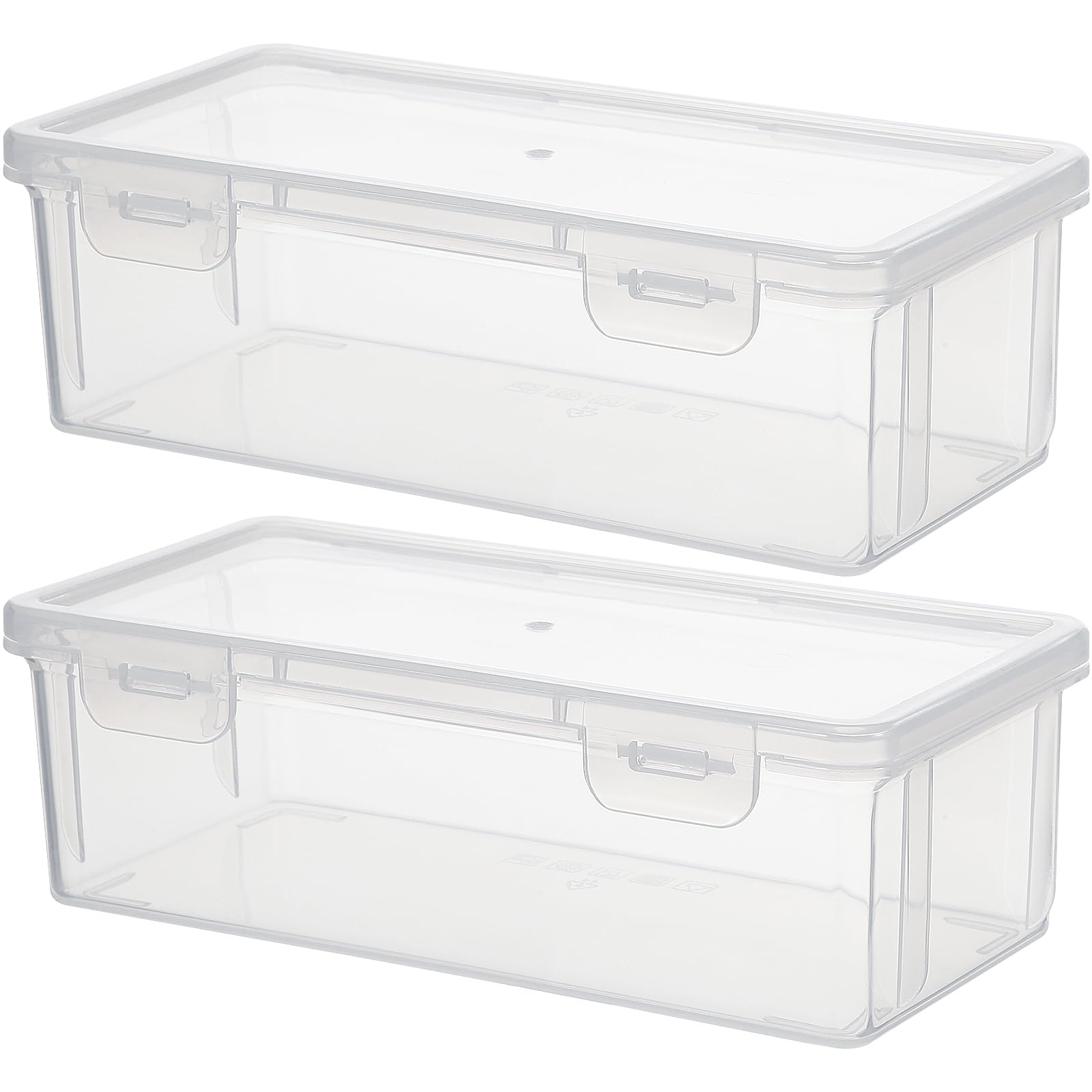Cabilock Transparent Bread Box Set of 2, Plastic Bread Container, Airtight Kitchen Countertop Organizer for Toast and Cereal, 7.48 X 3.74 X 2.36 Inch