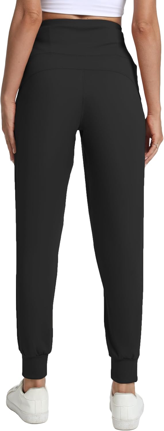 Rrosseyz Joggers for Women with Zipper Pockets Lightweight High Waisted Athletic Pants for Travel Lounge Workout - Image 2