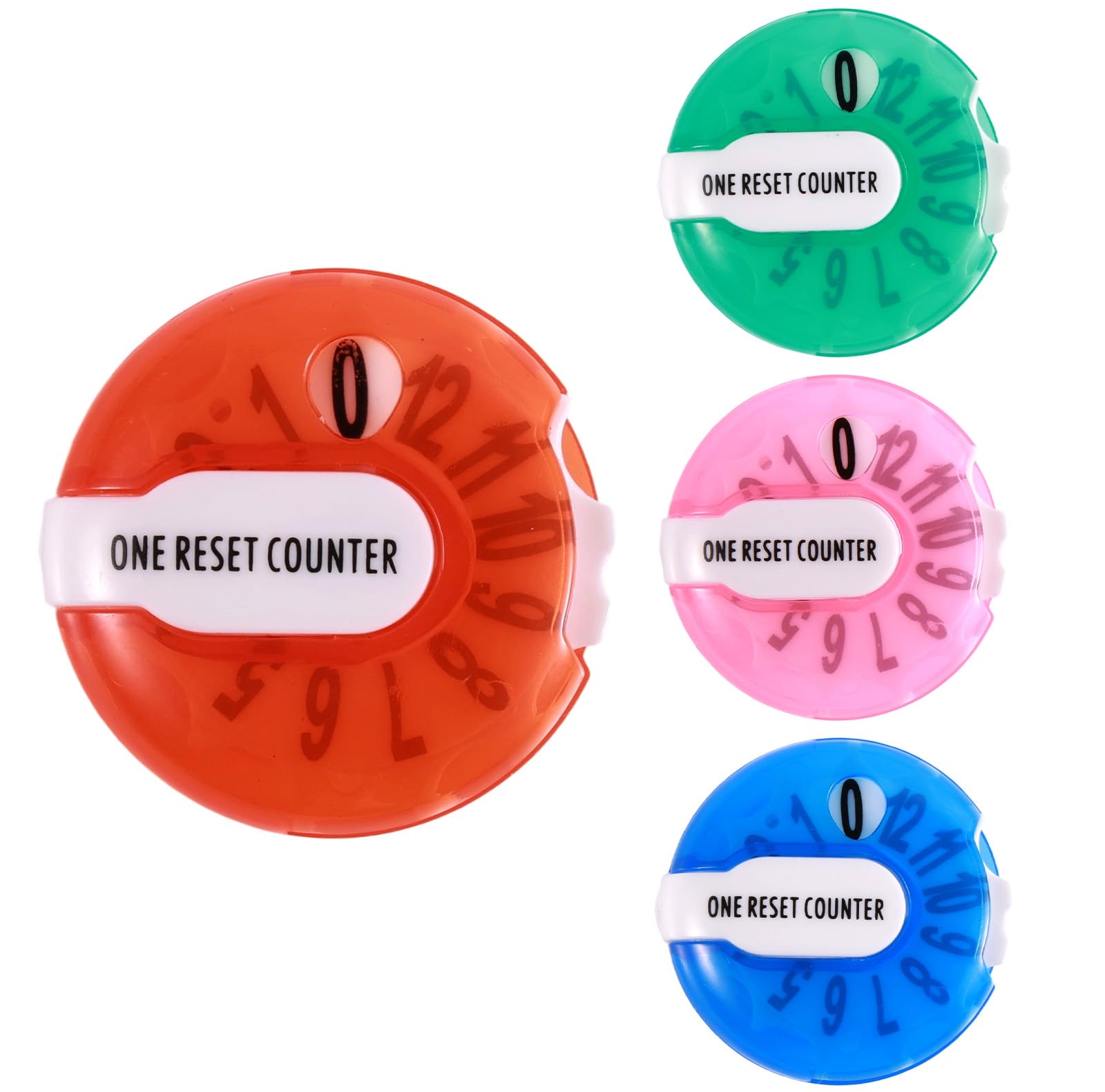 4pcs Golf Score Counter, Mini Clip-On Stroke Trackers Multicolor Score Keeper Clicker Counter with One-Touch Reset Portable Golf Accessories for Women Men Easy Scoring
