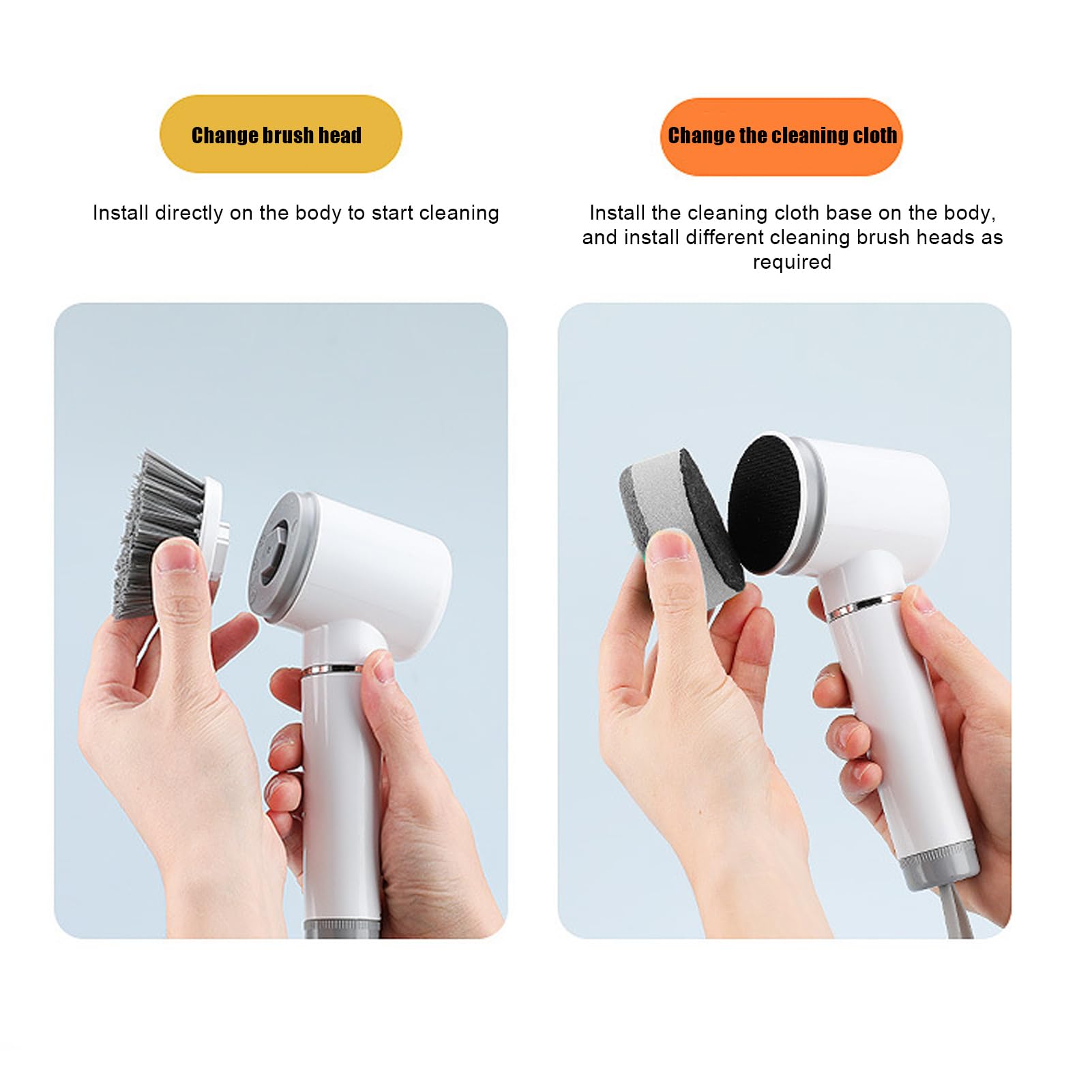 ZJchao Cordless Scrubber Brush Head Replacement Set - Image 2