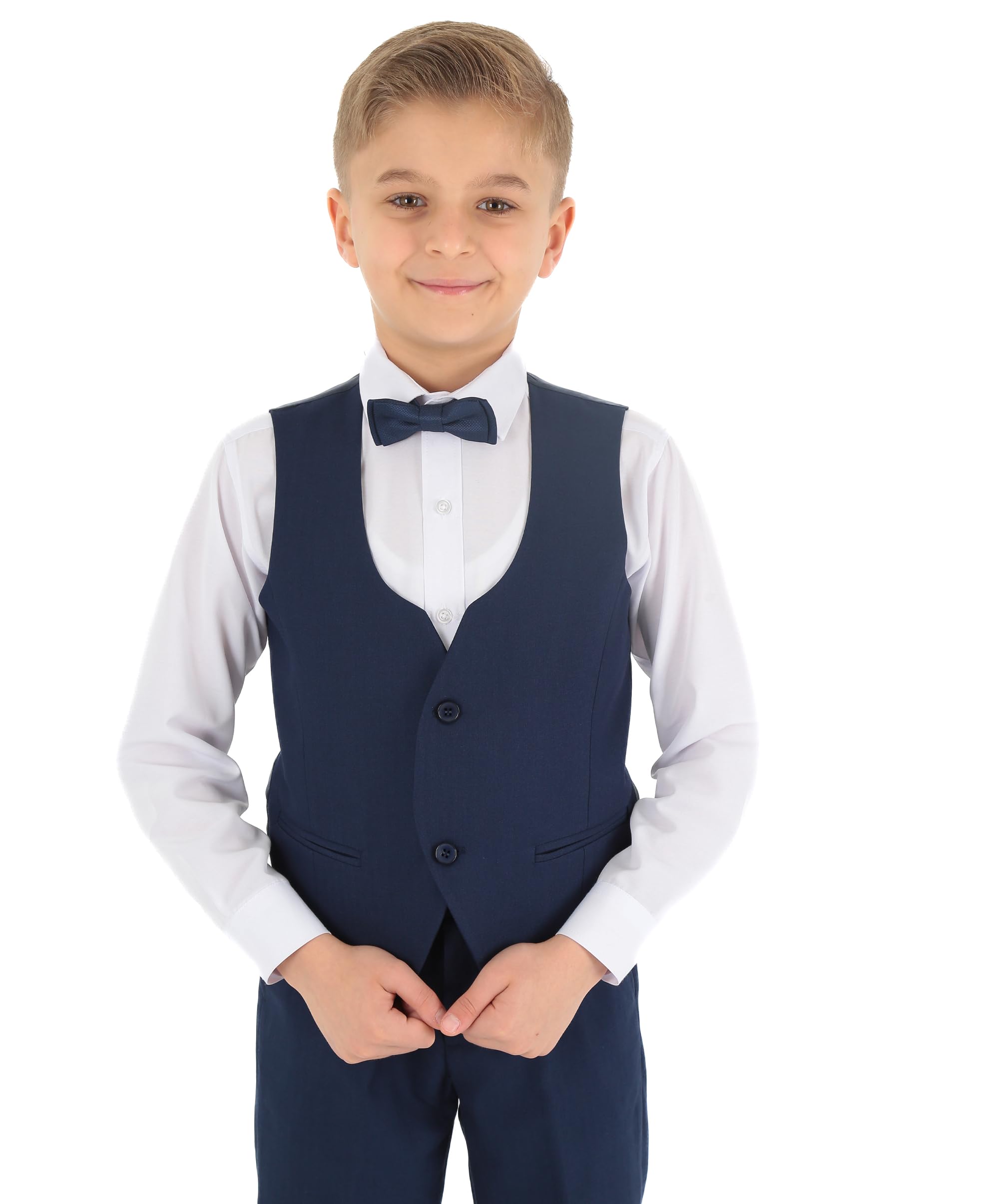 SIRRI Abiti da Sposa Slim Fit per Ragazzi, Set Completo di Abiti Formali a Spina di Pesce da 8 Pezzi