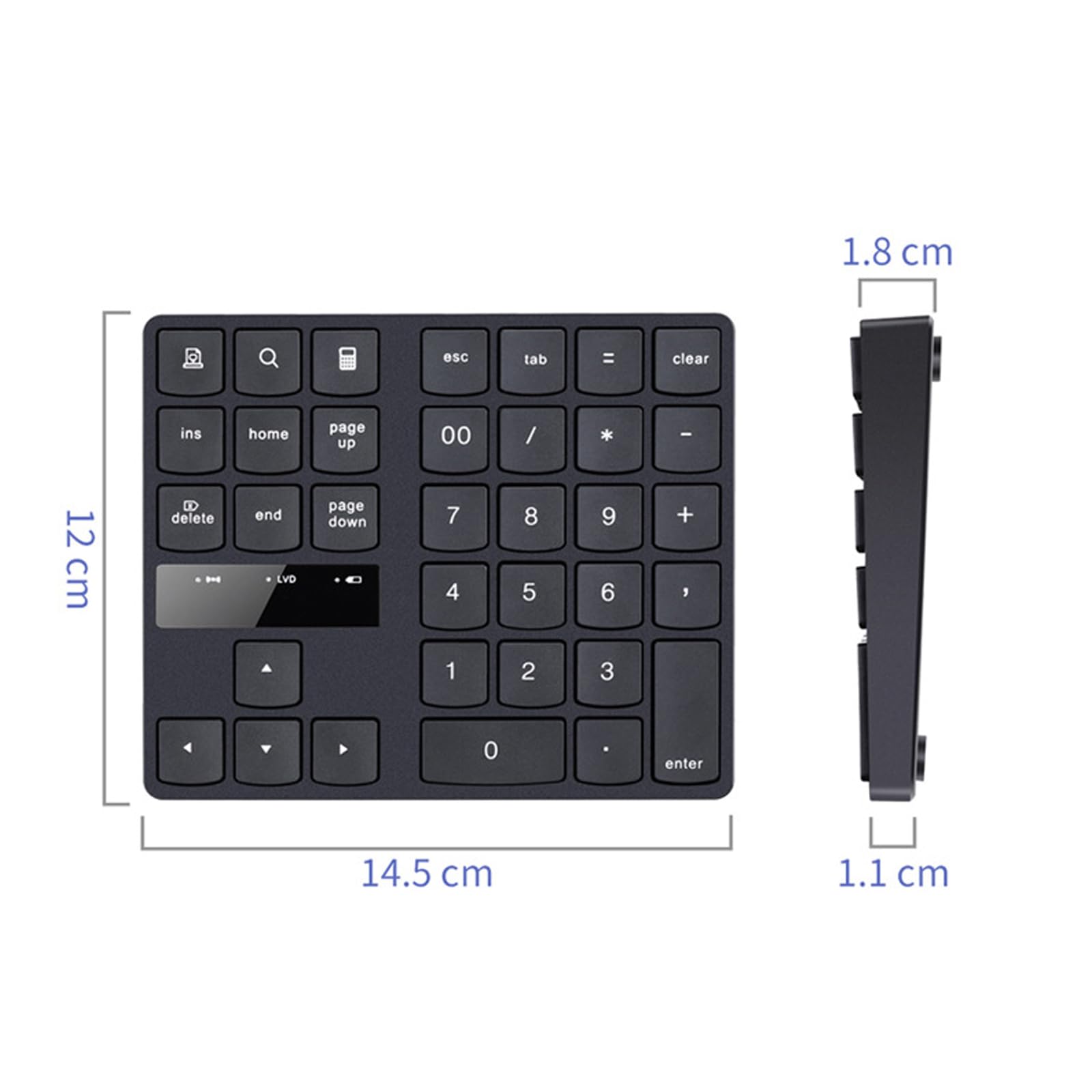 Bezprzewodowa klawiatura numeryczna 35 klawiszy Mini ładowalna klawiatura numeryczna do komputera stacjonarnego laptopa