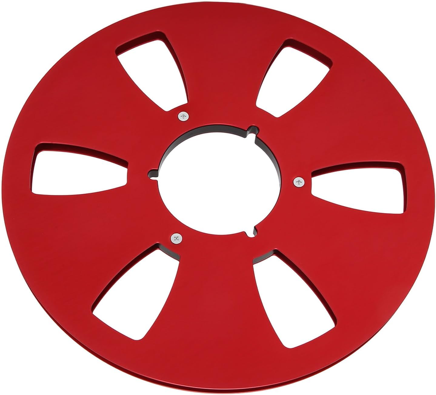 1/4 10 Inch Empty Tape Reel Sound Tape Empty Reel Heavy Duty 6 Hole Universal Replacement for Reel to Reel Tape Player (Red)