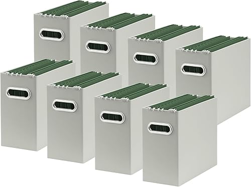 Oterri Organizador de archivos, caja de almacenamiento pequeña, organizador de carpetas de archivos de cartón, caja de archivos plegable,