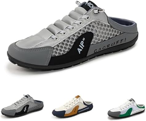 Mens Slip On Mule Sneakers Backless Breathable Mesh Walking Shoes Lightweight Casual Anti Slip Shoes for Driving Travel Daily Wear