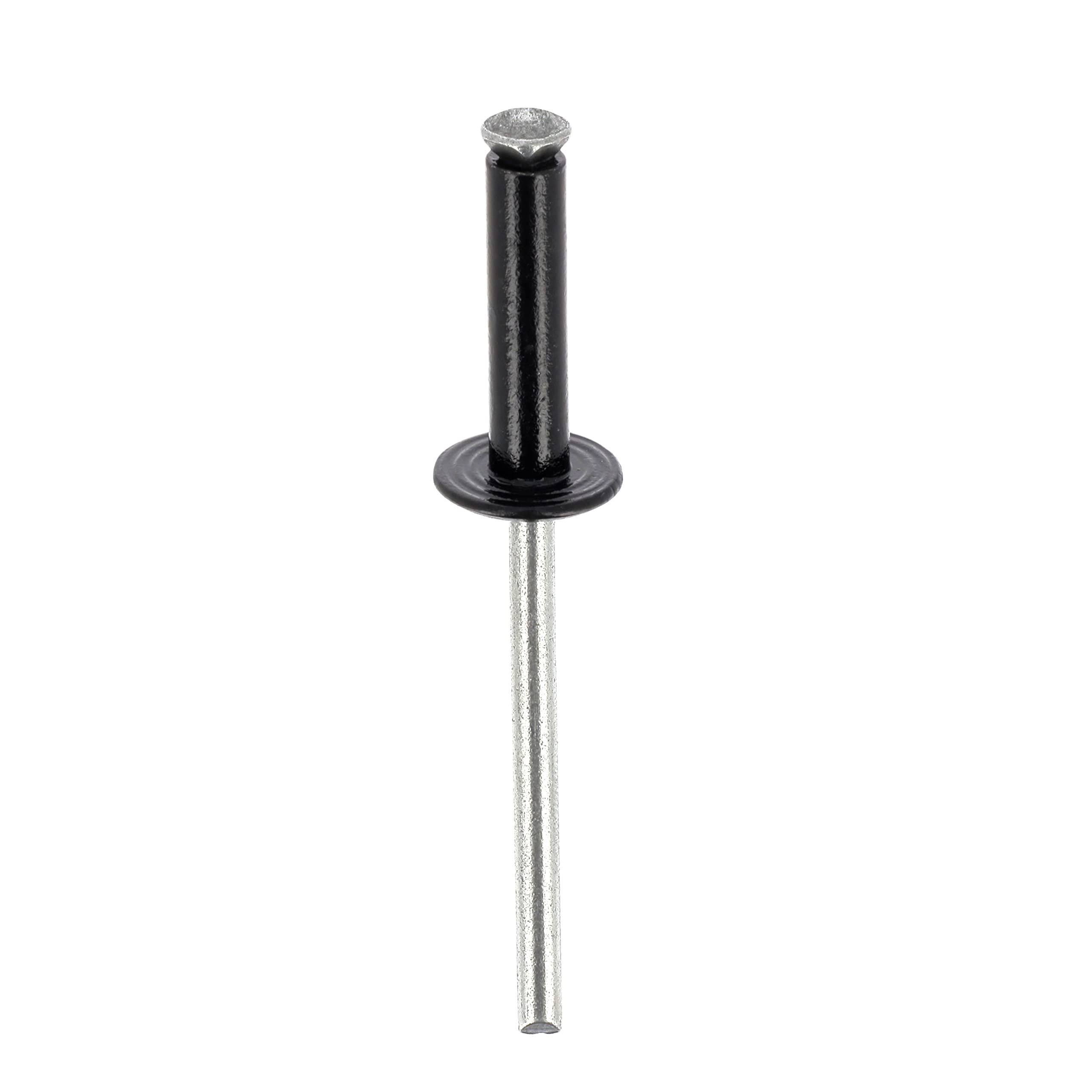 Remache de aluminio con cabeza ancha en bolsa, 4 mm x 14 mm, negro, lote de 56