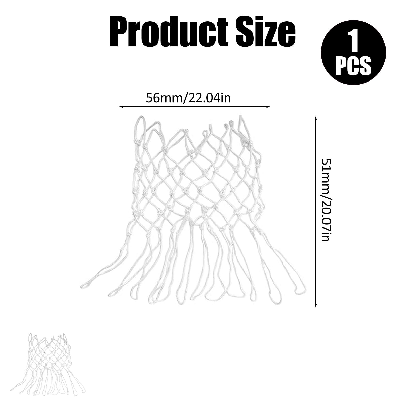 Red de Baloncesto de Repuesto para Todo Tipo de Clima, Compatible con Aros Estándar para Uso Interior y Exterior, 12 Bucles, 21 Pulgadas - para Entrenamiento y Juegos