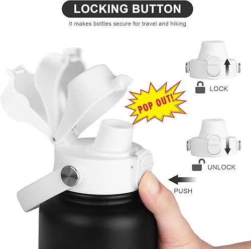 Miniatura 2 de Tapa abatible automática para boca ancha Hydro Flask, gran tapa de boquilla para Simple Modern, Takeya, Iron Flask y otras marcas, tapa de repuesto