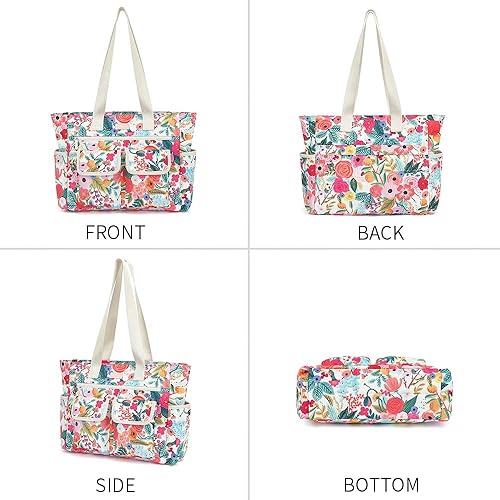 Miniatura 5 de canvaslife Bolso para computadora portátil para mujer, bolso de computadora de tela impermeable de 15.6 pulgadas, bolsa de trabajo de oficina de