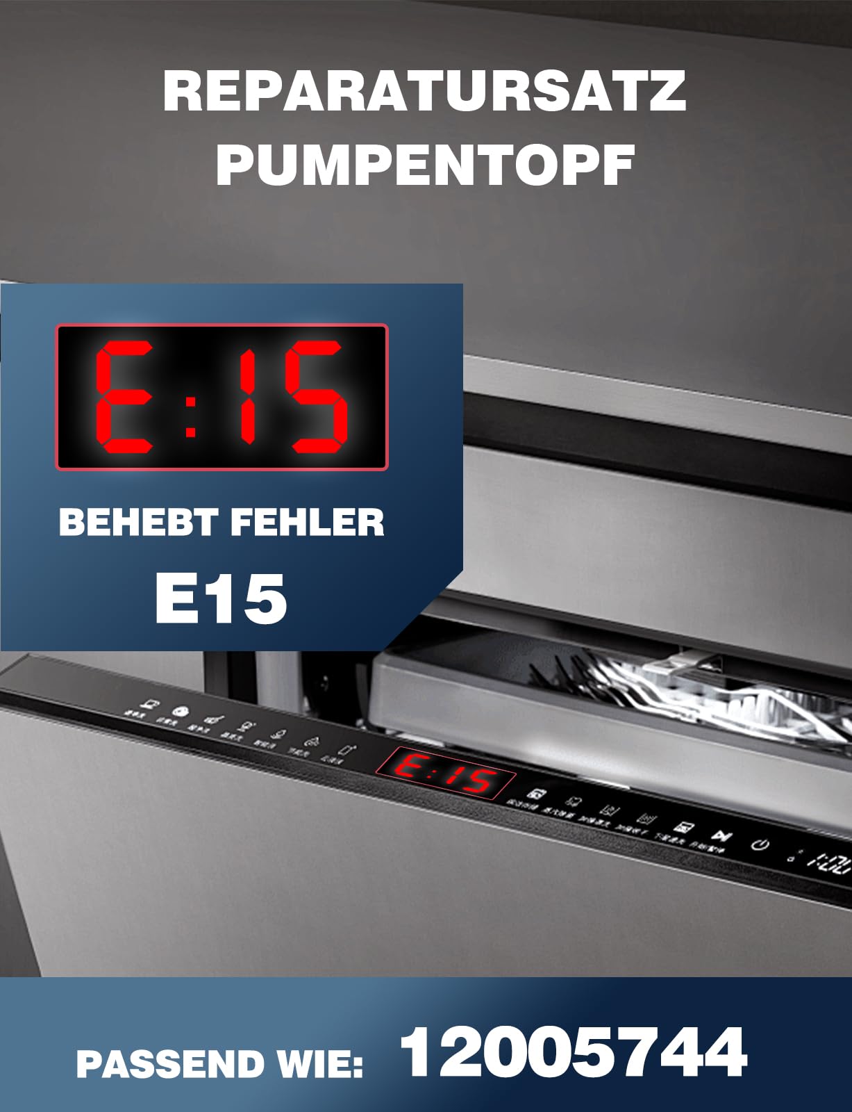 Reparatursatz Pumpentopf Dichtung 12005744 für Fehler E15 Ø182mm | Mellbree Geschirrspüler Ersatzteile für Siemens/Neff/Bosch 12005317,12026667 Spülmaschinen（1 Set ） - 3