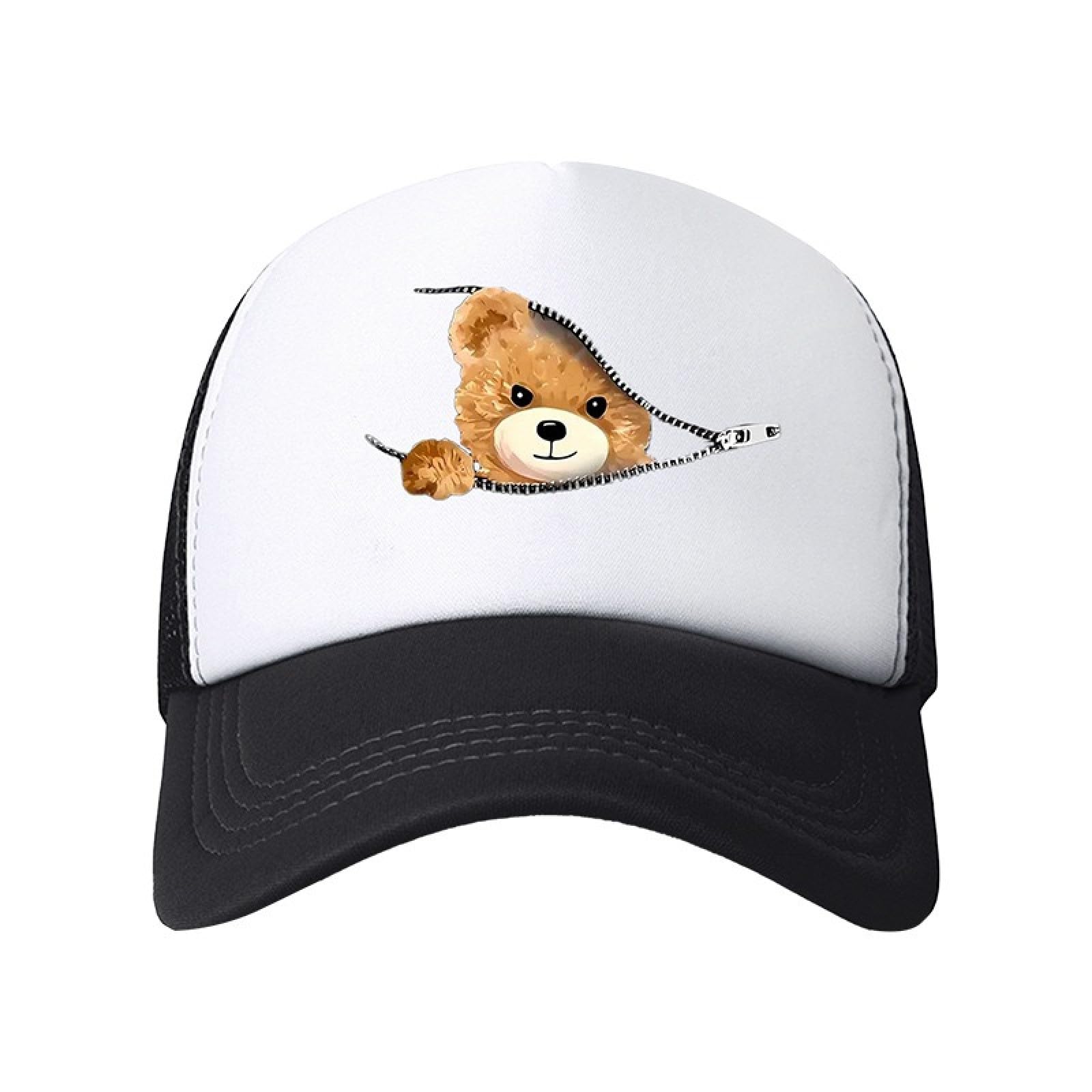 HaloHorus Curved Snapback Trucker Hat for Men Women, Adjustable Mesh Athletics Baseball Cap for Running, Fishing, Workout, Ftk Bearblack, One Size โ image 1