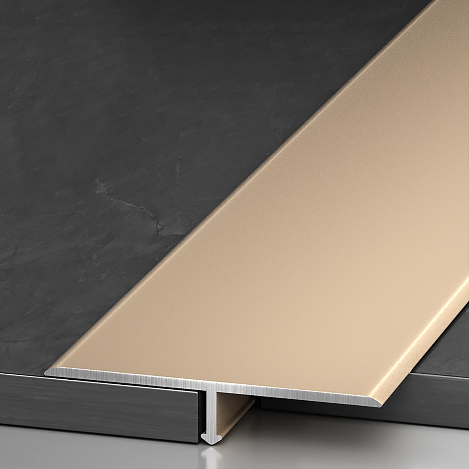 Bande de seuil plate or rose solution pour cacher les joints de carrelage et fissures de sol